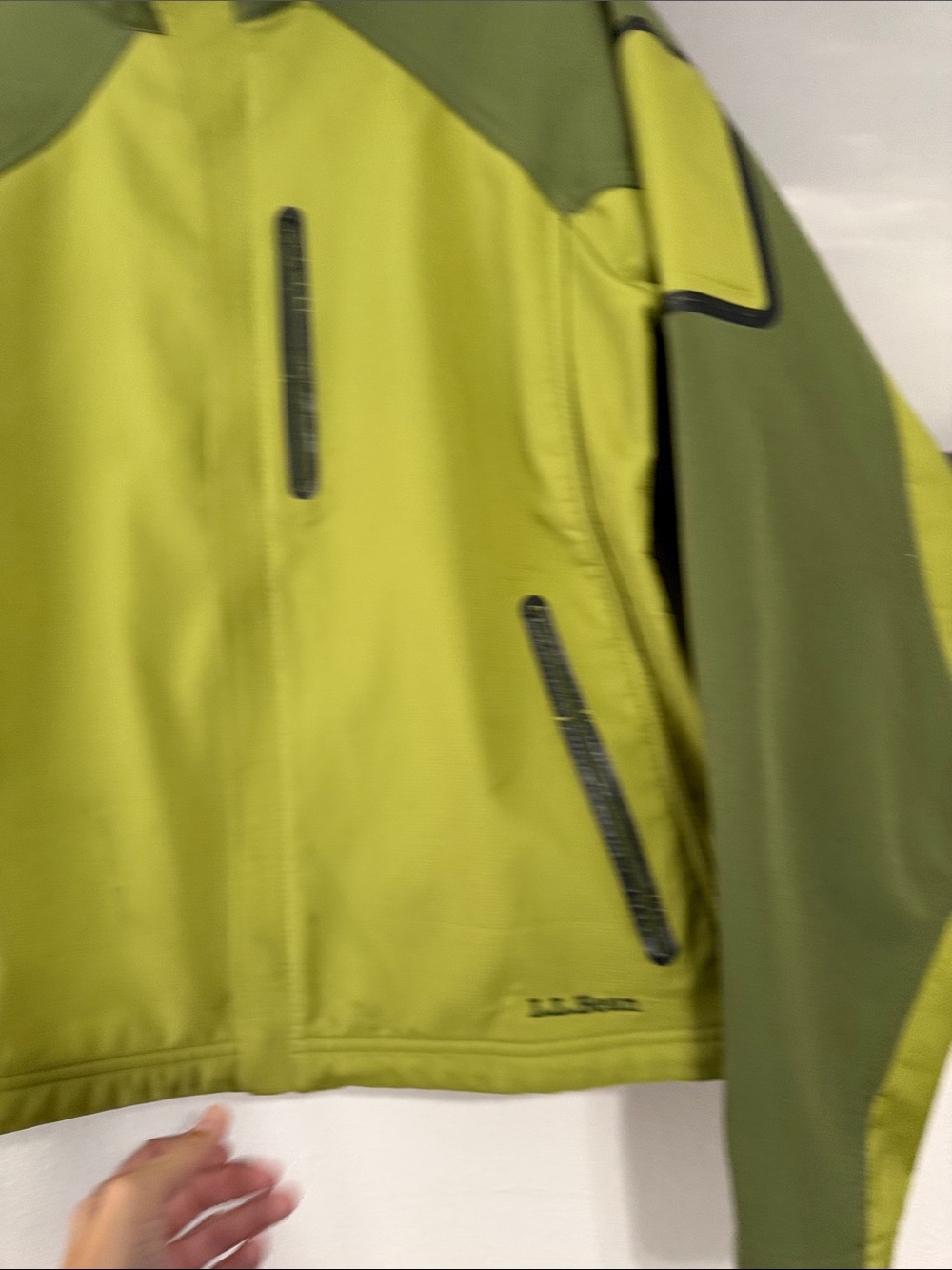 L.L.Bean Men’s Green Colorblock Outdoor Shell Jacket M Vintage - Picture 8 of 9
